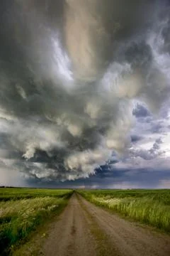 Prairie Storm Clouds Canada Stock Photos