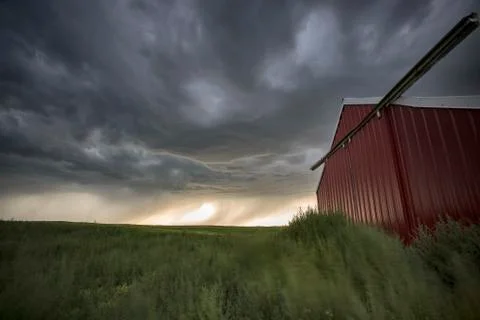 Prairie Storm Clouds Canada 스톡 사진