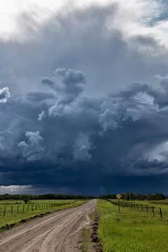 Prairie Storm Clouds Canada Stock Photos