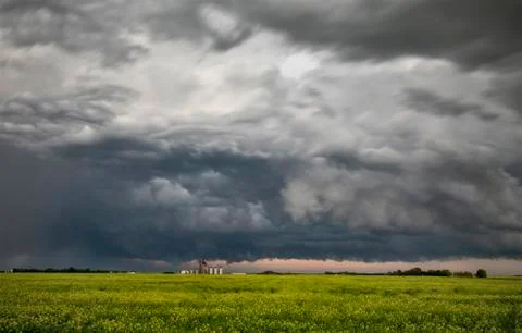 Prairie Storm Clouds Canada Stock Photos