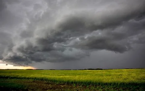 Prairie Storm Clouds Canada Stock Photos