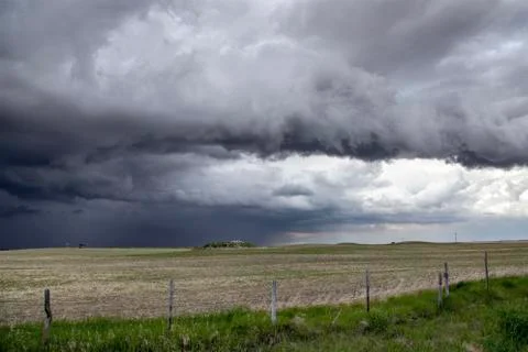 Prairie Storm Clouds Canada Stock Photos