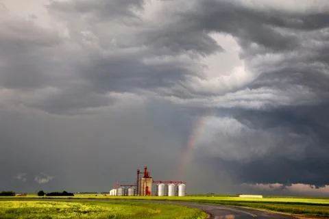 Prairie Storm Clouds Canada Stock Photos