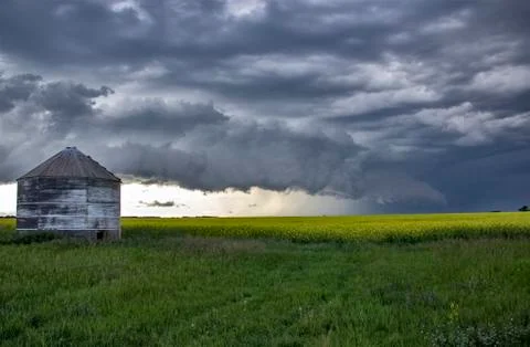 Prairie Storm Clouds Canada Stock Photos