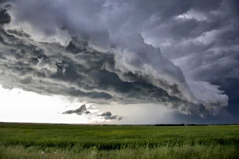 Prairie Storm Clouds Canada Stock Photos