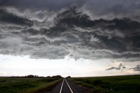Prairie Storm Clouds Canada Stock Photos