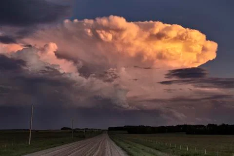 Prairie Storm Clouds Canada Stock Photos