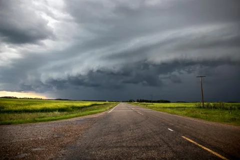 Prairie Storm Clouds Canada Stock Photos