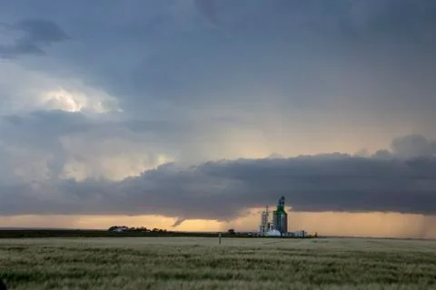 Prairie Storm Clouds Canada Stock Photos