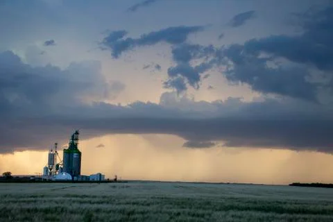 Prairie Storm Clouds Canada Stock Photos