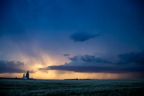 Prairie Storm Clouds Canada Stock Photos