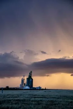 Prairie Storm Clouds Canada Stock Photos