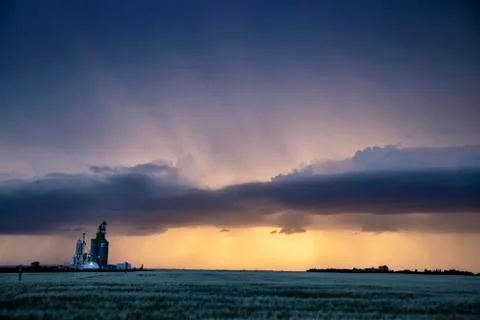 Prairie Storm Clouds Canada Stock Photos