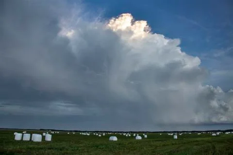 Prairie Storm Clouds Canada Stock Photos