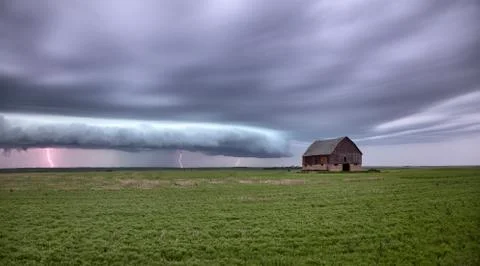 Prairie Storm Clouds Canada 스톡 사진