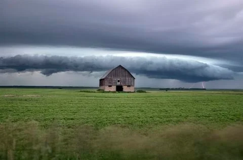 Prairie Storm Clouds Canada Stock Photos