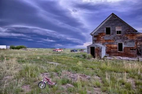 Prairie Storm Clouds Canada Stock Photos