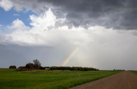 Prairie Storm Clouds Canada Stock Photos