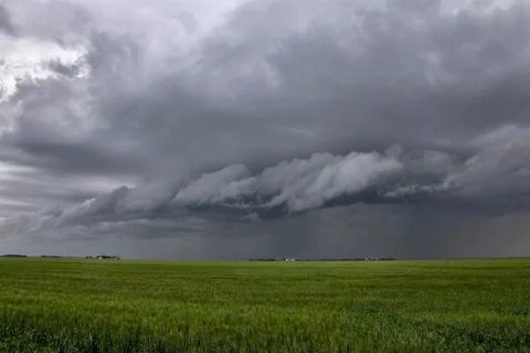 Prairie Storm Clouds Canada 스톡 사진