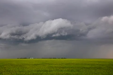 Prairie Storm Clouds Canada Stock Photos