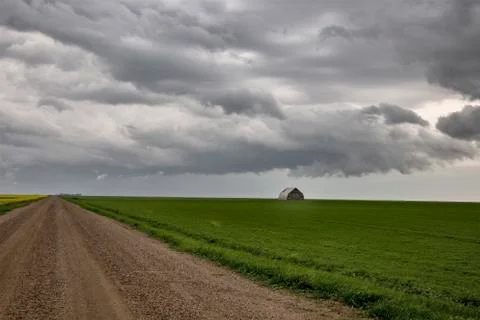 Prairie Storm Clouds Canada Stock Photos