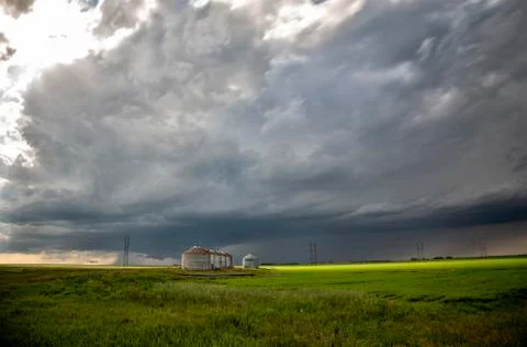Prairie Storm Clouds Canada Stock Photos