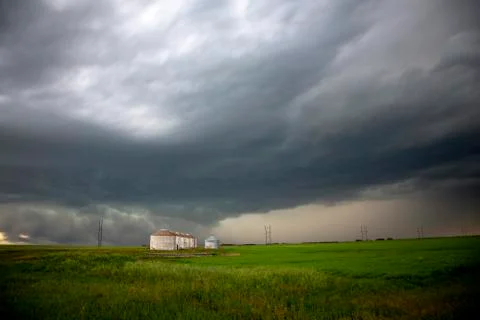 Prairie Storm Clouds Canada Stock Photos