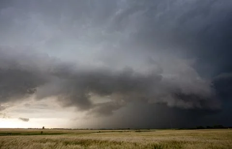 Prairie Storm Clouds Canada Stock Photos