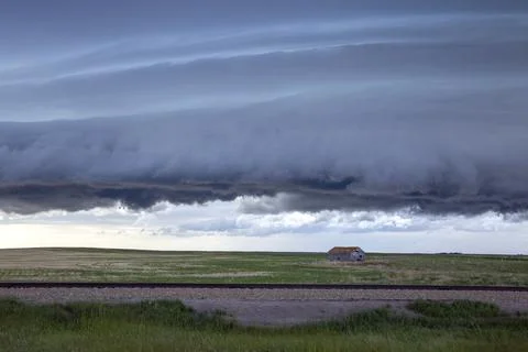 Prairie Storm Clouds Canada Stock Photos