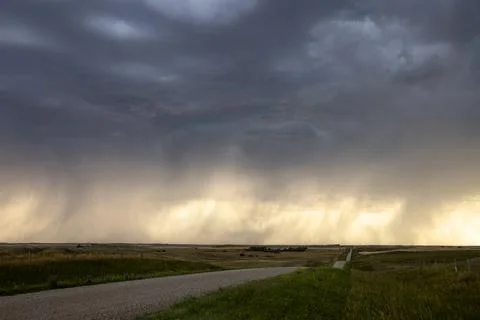 Prairie Storm Clouds Canada Stock Photos