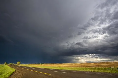 Prairie Storm Clouds Canada Stock Photos