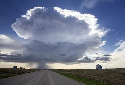 Prairie Storm Clouds Canada Stock Photos