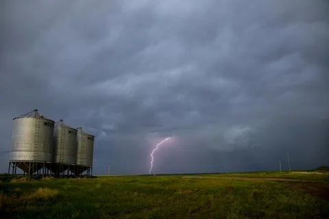 Prairie Storm Clouds Canada Stock Photos