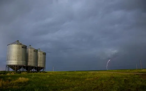 Prairie Storm Clouds Canada Stock Photos