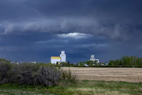 Prairie Storm Clouds Canada Stock Photos