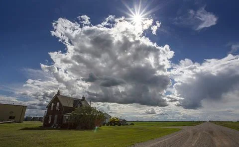 Prairie Storm Clouds Canada Stock Photos