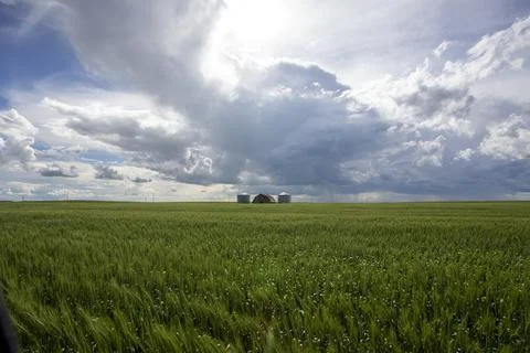 Prairie Storm Clouds Canada Stock Photos