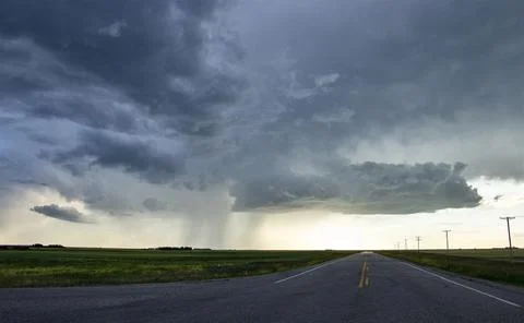 Prairie Storm Clouds Canada Stock Photos