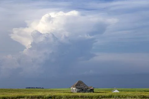 Prairie Storm Clouds Canada 스톡 사진