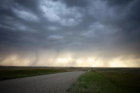 Prairie Storm Clouds Canada Stock Photos