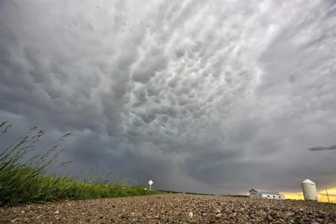 Prairie Storm Clouds Canada Stock Photos
