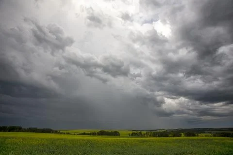 Prairie Storm Clouds Canada Stock Photos