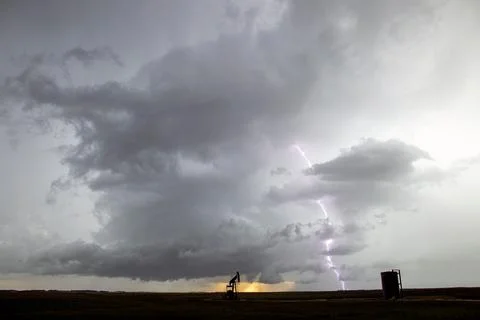 Prairie Storm Clouds Canada Stock Photos