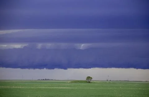 Prairie Storm Clouds Canada Stock Photos