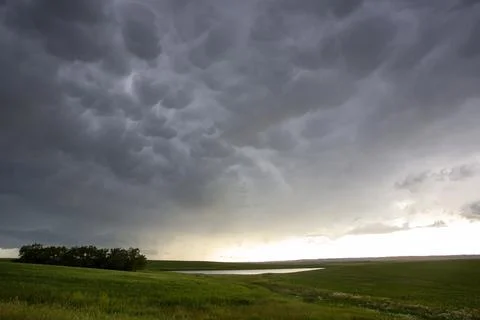 Prairie Storm Clouds Canada Stock Photos