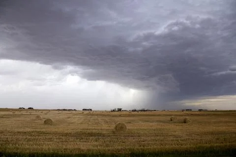 Prairie Storm Clouds Canada Stock Photos