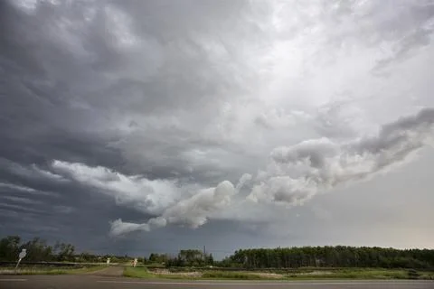 Prairie Storm Clouds Canada Stock Photos