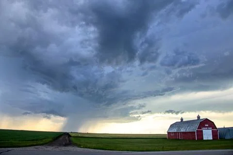 Prairie Storm Clouds Canada Stock Photos