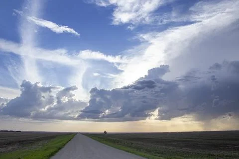Prairie Storm Clouds Canada Stock Photos