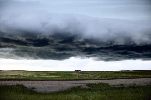 Prairie Storm Clouds Canada Stock Photos